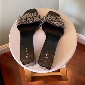 Zara Slip on sparkle fringe.